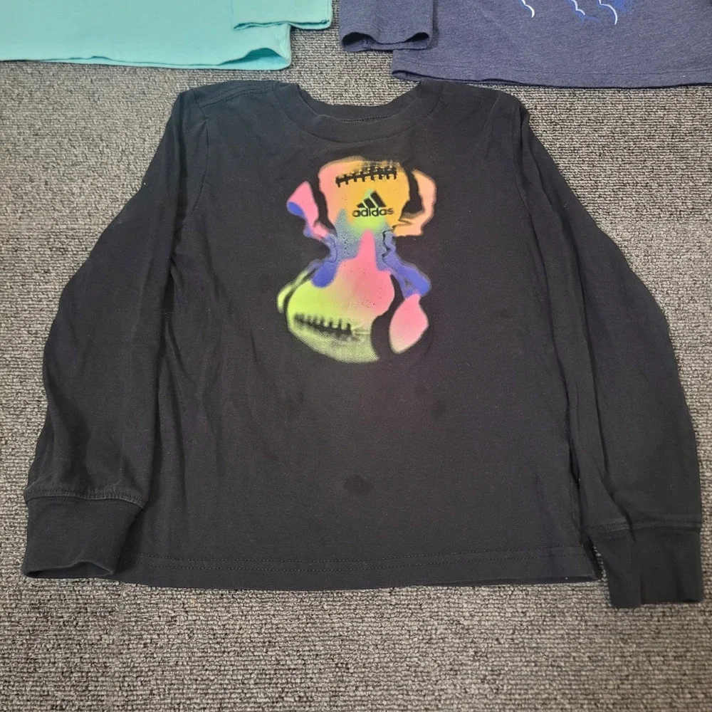 Adidas Cat & Jack Size 4T T-Shirt Bundle Boys Long Sleeve Graphic 3 Pack
